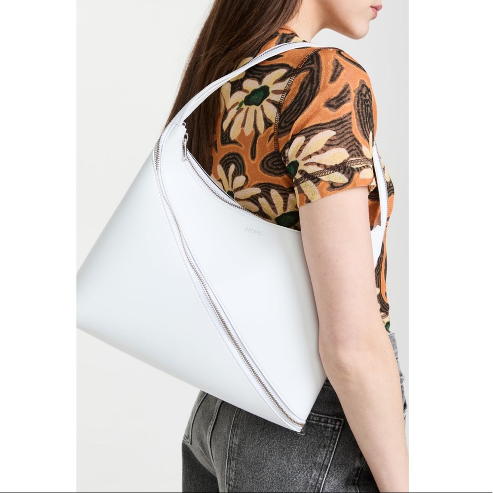 Coperni Medium Zip Baguette Bag in Optic White